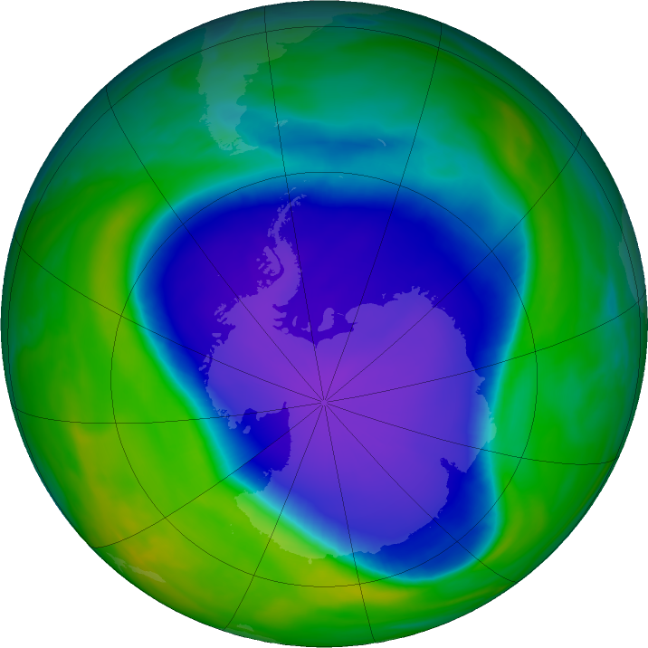 Antarctic ozone map for 18 October 2022